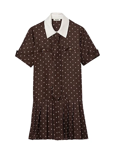 Printed Satin-Effect Mini Dress