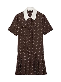 Printed Satin-Effect Mini Dress