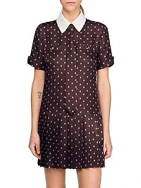 Printed Satin-Effect Mini Dress