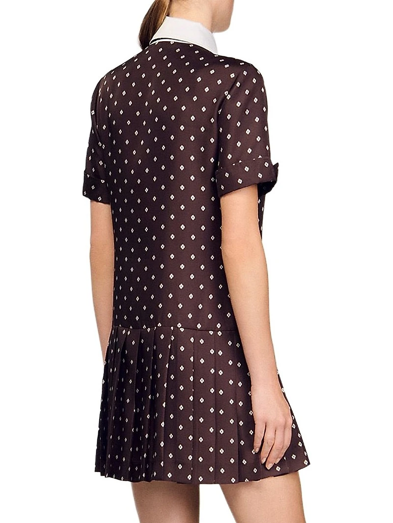 Printed Satin-Effect Mini Dress