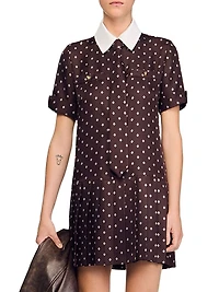 Printed Satin-Effect Mini Dress