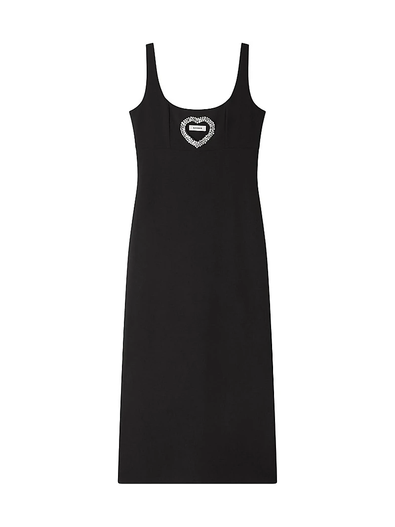 Rhinestone Heart Maxi Dress