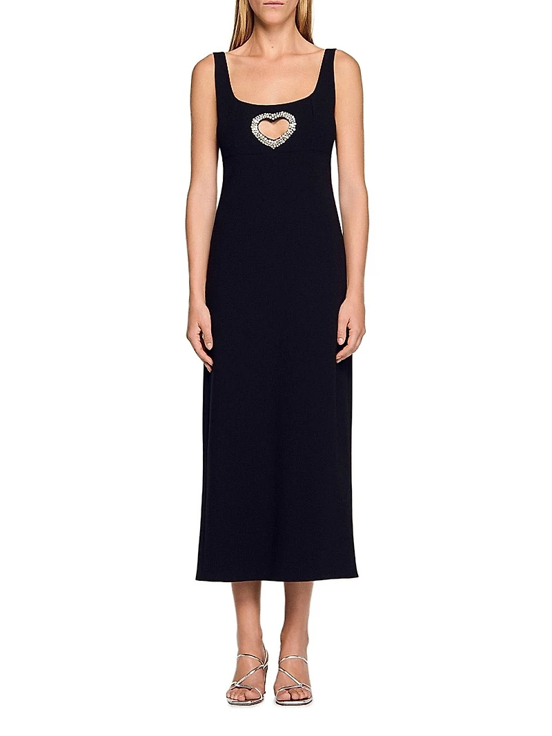 Rhinestone Heart Maxi Dress