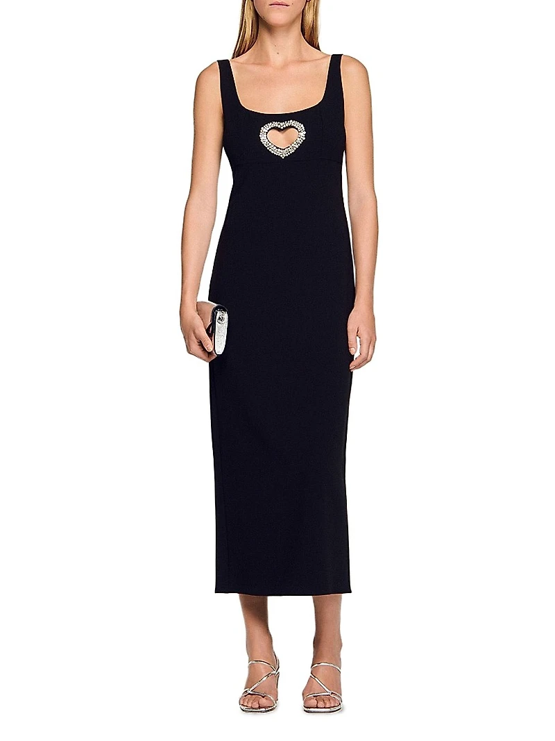 Rhinestone Heart Maxi Dress