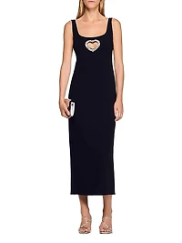Rhinestone Heart Maxi Dress