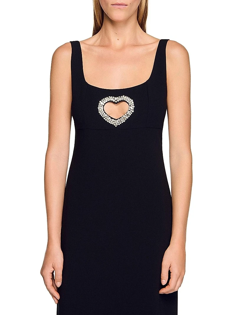 Rhinestone Heart Maxi Dress