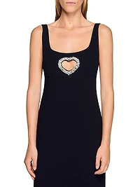 Rhinestone Heart Maxi Dress