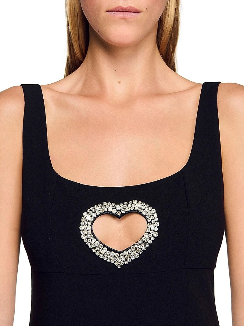 Rhinestone Heart Maxi Dress