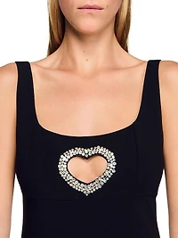 Rhinestone Heart Maxi Dress
