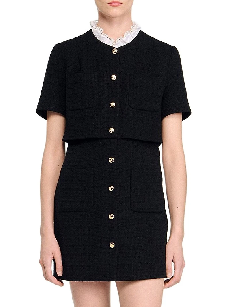 Mini Dress with Detachable Collar