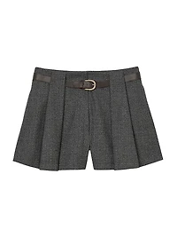 Pleated Shorts with Belt
