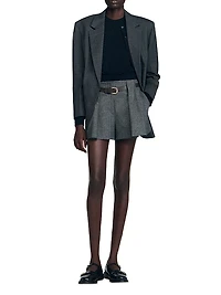 Pleated Shorts with Belt