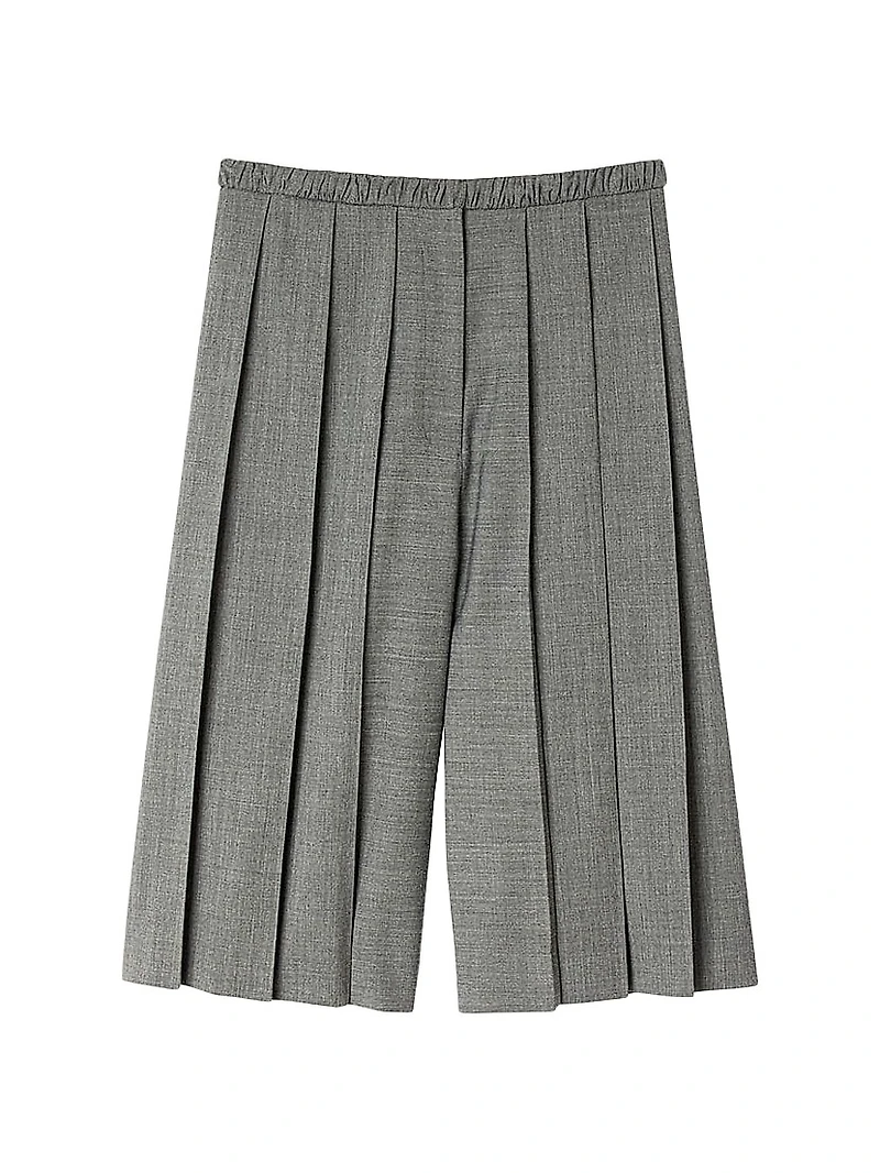 Pleated Long Shorts