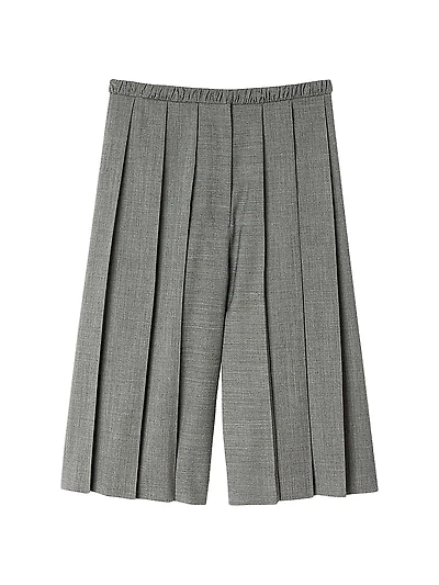 Pleated Long Shorts