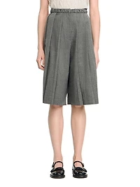 Pleated Long Shorts