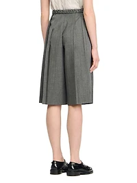 Pleated Long Shorts