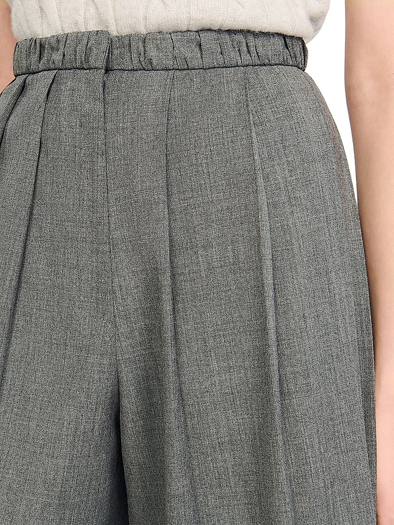 Pleated Long Shorts