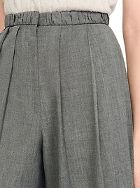 Pleated Long Shorts