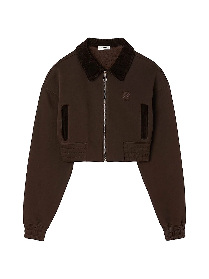 Cropped Dual Fabric Sweatshirt