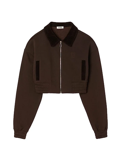 Cropped Dual Fabric Sweatshirt