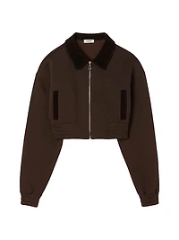 Cropped Dual Fabric Sweatshirt