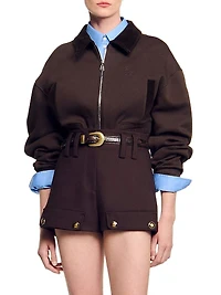 Cropped Dual Fabric Sweatshirt