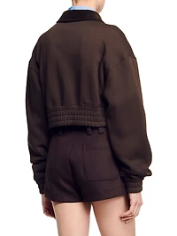 Cropped Dual Fabric Sweatshirt