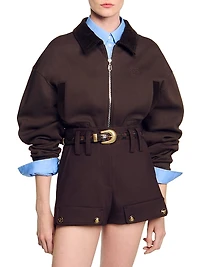 Cropped Dual Fabric Sweatshirt