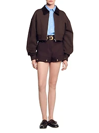 Cropped Dual Fabric Sweatshirt