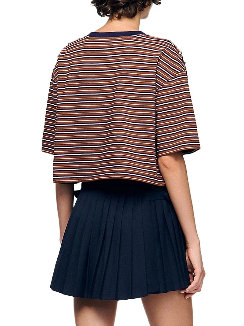 Striped Rhinestone T-Shirt