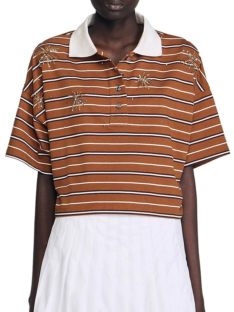 Striped Rhinestone T-Shirt