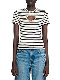 Rhinestone Heart T Shirt