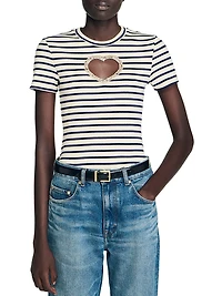 Rhinestone Heart T Shirt