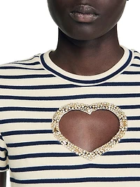 Rhinestone Heart T Shirt