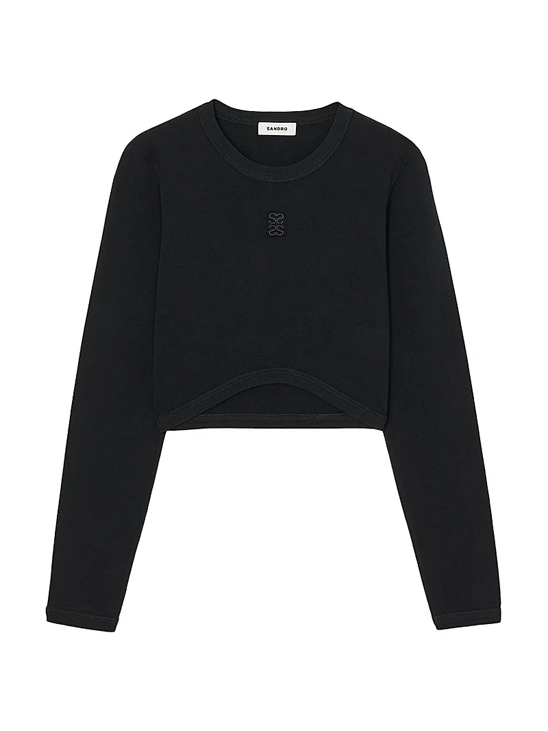 Cropped Embroidered T-Shirt