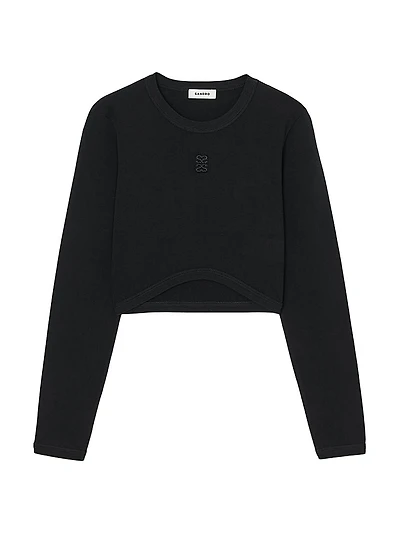 Cropped Embroidered T-Shirt