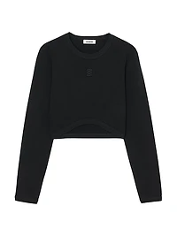 Cropped Embroidered T-Shirt
