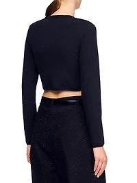 Cropped Embroidered T-Shirt