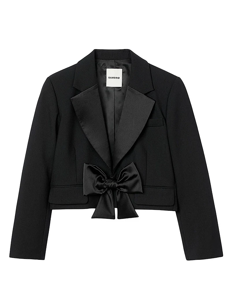 Short Satin Bow Jacket