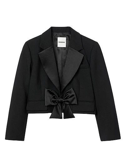 Short Satin Bow Jacket