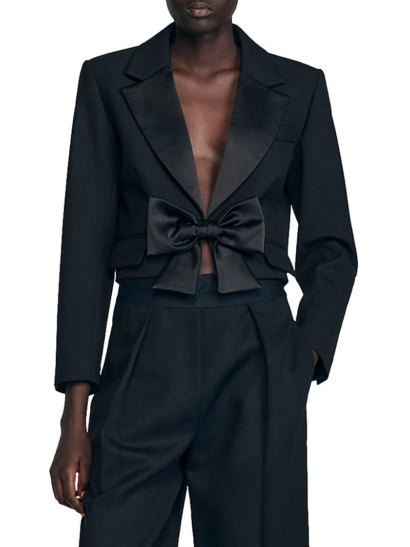 Short Satin Bow Jacket