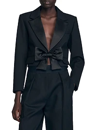 Short Satin Bow Jacket