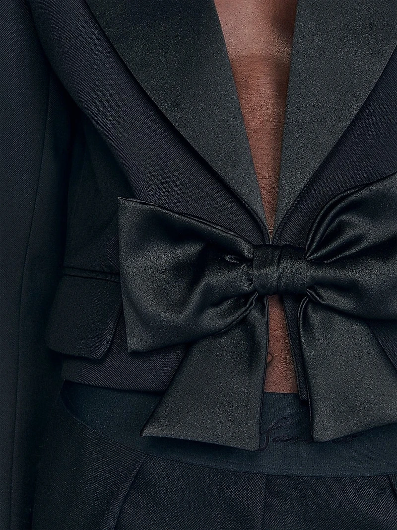 Short Satin Bow Jacket
