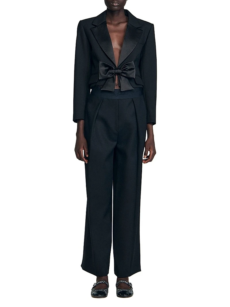 Short Satin Bow Jacket