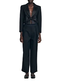 Short Satin Bow Jacket