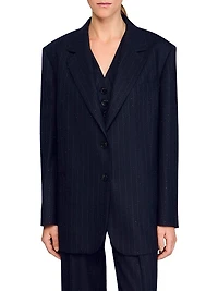 Striped Rhinestone Suit Jacket