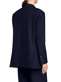 Striped Rhinestone Suit Jacket