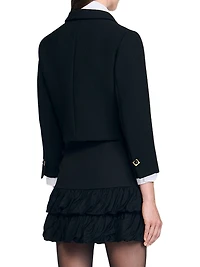 Cropped Jacket with Jewel Buttons