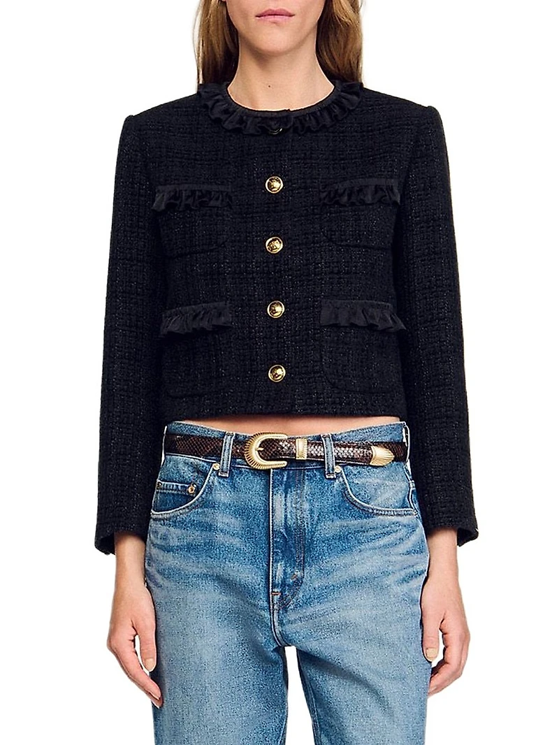Ruffled Tweed Jacket