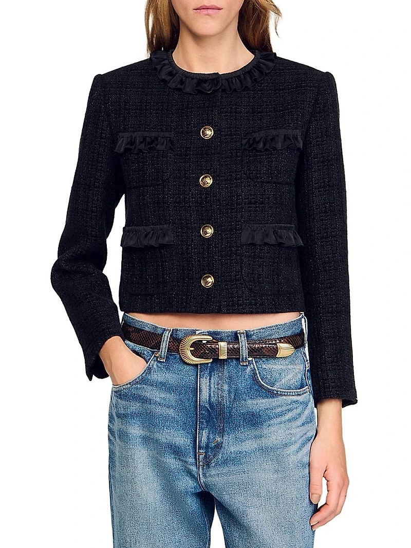 Ruffled Tweed Jacket